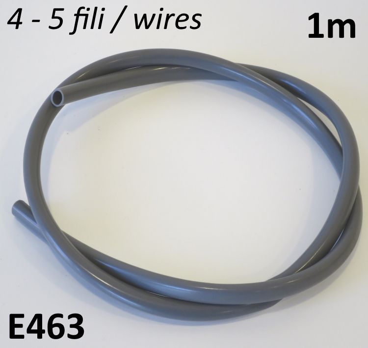 1 metro di guaina grigia diametro 8mm per impianto elettrico Lambretta + Vespa