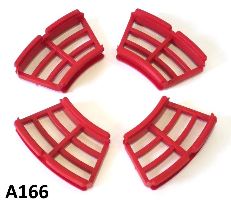 Kit 4 x griglie freno a disco rosse per Lambretta S3 175 + 200