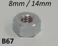 14mm nut (8mm thread) for wheels (+ cylinder head on post. '57 Lambretta's)