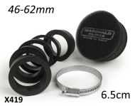 Filtro aria in spugna Marchald, colore nero, h. 6.5cm, collettore intercambiabile da 46 a 62mm