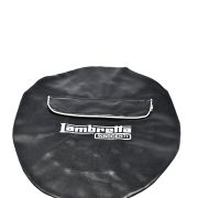 10 inch black spare wheel cover with pocket Lambretta LI + TV + SX + Special + GP/DL + Serveta