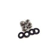Scootopia Lambretta LI + TV + SX + Special14mm Zinc Open White Nyloc Wheel Rim Nut & Washer Set (Set of 4)