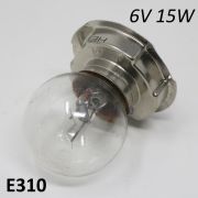 Mono filament 6V 15W headlight bulb for Lambretta J50 + LUI50