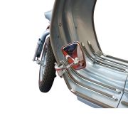 Adjustable rectangular Stadium chromed legshield mirror (left side)