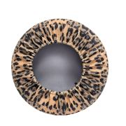 Copri ruota leopardato con tasca per ruota di scorta 3.50-10 piping bianco