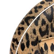 Copri ruota leopardato con tasca per ruota di scorta 3.50-10 piping bianco