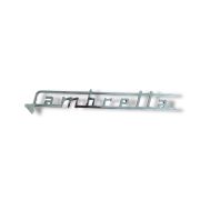 Chrome 'Lambretta' legshield badge (early type) for Lambretta Lui Vega Cometa year 1968