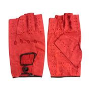 Guanti mezze dita per scooter e bici vintage line look color rosso