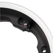 CERCHIO "OCTOPUS" 8 fori SIP posteriore canale 2.5 NERO BORDO LUCIDO Lambretta LI + TV + SX + Special + DL + Serveta