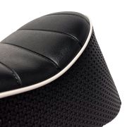 Sella sportiva 'Dante Clubman' (nera) biposto con telaio in metallo per Lambretta LI + TV + SX + Special + DL + Serveta