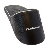 Sella sportiva 'Dante Clubman' (nera) biposto con telaio in metallo per Lambretta LI + TV + SX + Special + DL + Serveta
