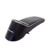 Sella sportiva 'Dante Clubman' (nera) biposto con telaio in metallo per Lambretta LI + TV + SX + Special + DL + Serveta