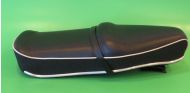 Black (with white piping) Pegasus 'flatbase' seat (HIGH fronted version) Lambretta LI + TV + SX + Special + GPDL