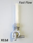 Rubinetto benzina Fast Flow con leva corta + uscita posteriore Lambretta S1 + S2 + S3 + SX + DL