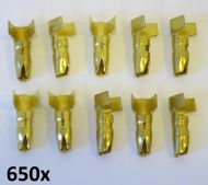 Set 10 x crimp-on electrical wiring terminals for Lambretta / Vespa