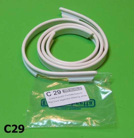 Coppia profili frontali bianchi per Lambretta LC125 + LC + LD (Vers.1+2)