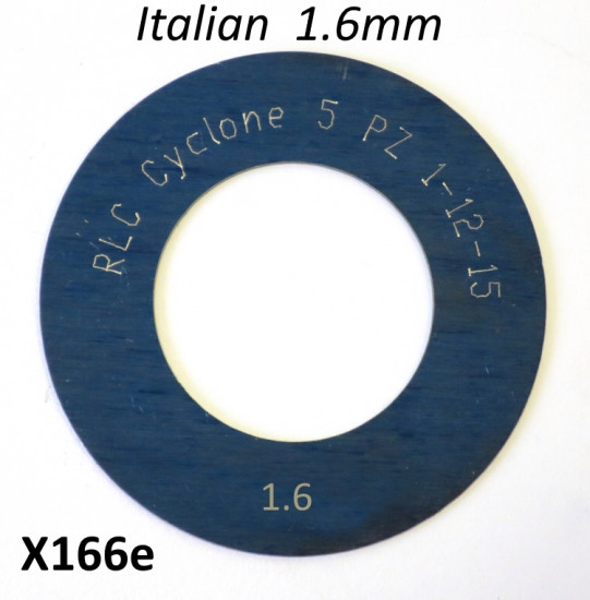 Spessore 1,6mm per 1° marcia del cambio Lambretta S1 + S2 + TV2 + S3 + TV3 + Special + SX + DL + Serveta