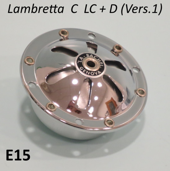 Clacson cromato con mascherina a fiore Lambretta C + LC + D