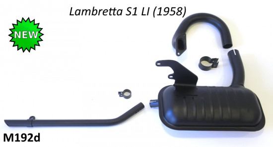 Marmitta completa di terminale + collettore + 2 x fascette Lambretta S1 1958