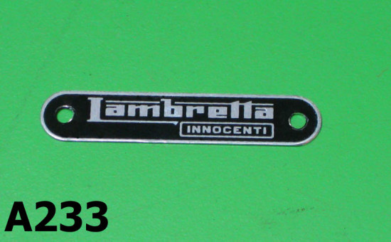 Scritta sella 'Lambretta Innocenti' Lambretta SX '68 + J50 Deluxe