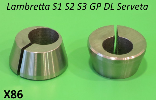 Coppia di coni disassati per perno motore Lambretta LI + TV2/3 + SX + DL + Serveta