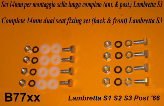 Kit bulloneria montaggio sella lunga per Lambretta S3 TV3 Special SX (pre-'68)
