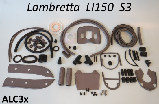 Kit profili in gomma completo Casa Lambretta, colore Grigio, per Lambretta S3 LI150 