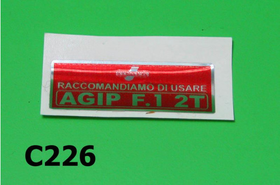 Targhetta rossa sportello benzina