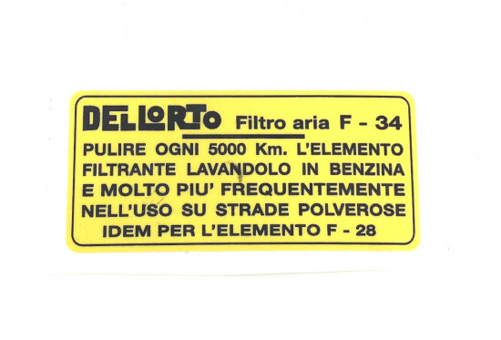 Decalcomania manutenzione filtro aria