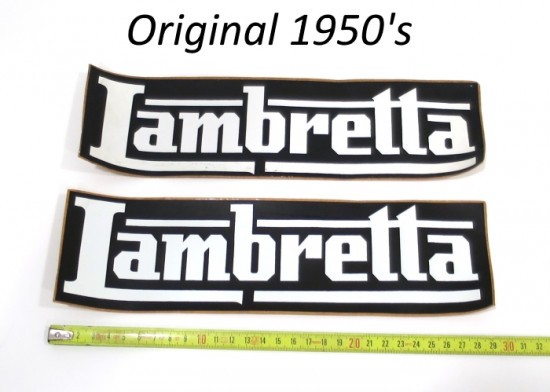 Coppia adesivi Lambretta originali anni '50 per concessionari + venditori