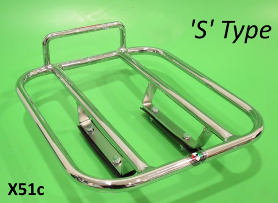 Portapacchi posteriore cromato AF 'S' Type Lambretta LI S3 + TV3 + SX + Special + DL + Serveta