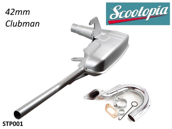 Marmitta Scootopia Clubman 42mm per Lambretta S1 + S2 + TV2 + S3 + Special + TV3 + SX + DL + Serveta