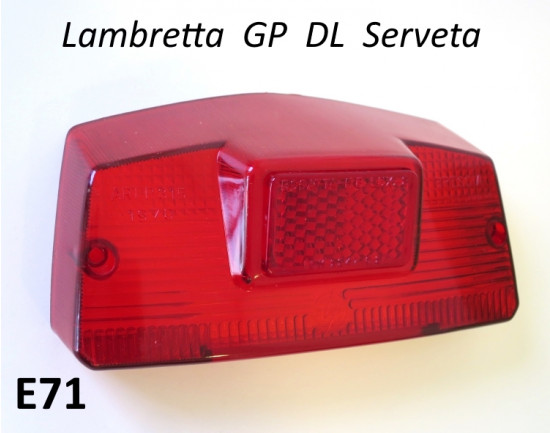Vetro fanalino posteriore tipo CEV per Lambretta DL + Serveta (ultima produzione)