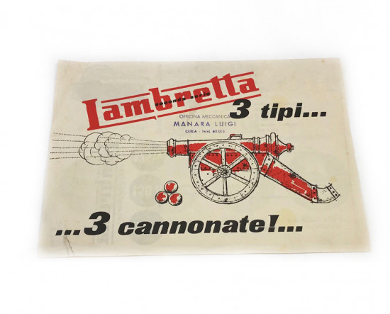 Brochure originale Lambretta S2 "3 tipi di cannonate"