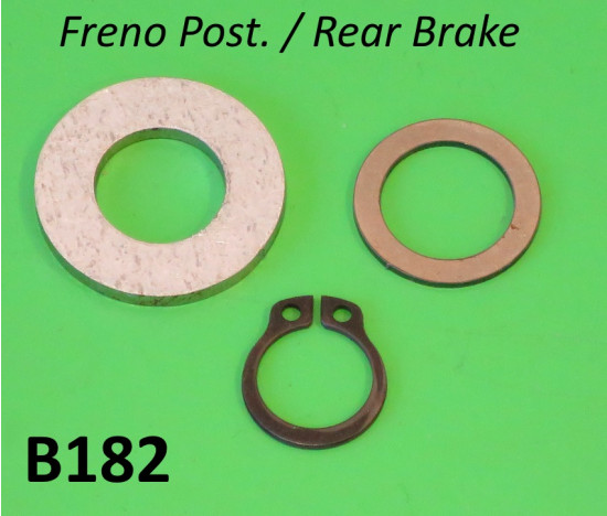 Kit rondelle + seeger pedale freno posteriore Lambretta C/LD + D/LD + E + F + LI + TV + SX + Special + DL + Serveta