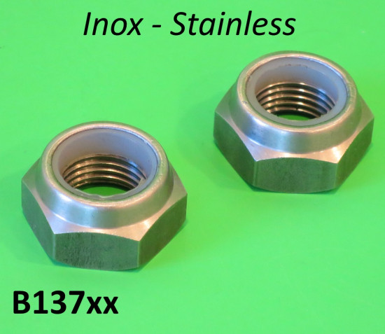 Dadi perno motore Inox Lambretta LI + TV2/3 + SX + Special + DL + Serveta