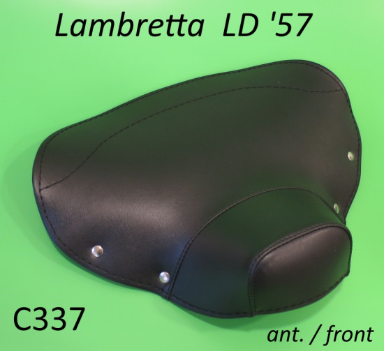 Copertina sella anteriore con frontale chiuso, nera, per Lambretta LD125/150 '57