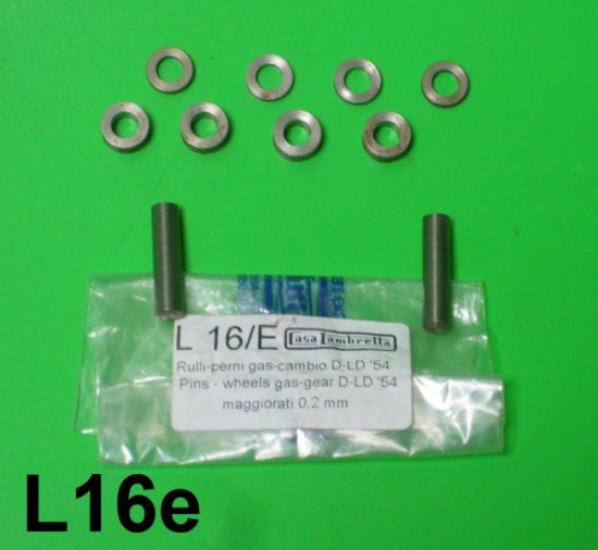 Set rulli/perni cambio maggiorati 0,1 mm Lambretta D + LD 125cc