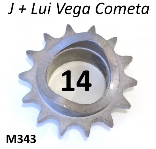 Pignone 14z per Lambretta Cento + J125 M3 + M4 Stellina (+ adatt. elaborazioni J + Lui)