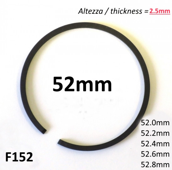 Fascia elastica (segmento) 52mm + maggiorazione (altezza 2.5mm) tipo originale di alta qualità
