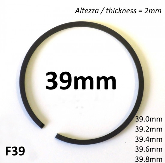 Fascia elastica 50cc (segmento) tipo originale (con diametro tra 39.0 e 39.8mm / altezza 2.0mm)