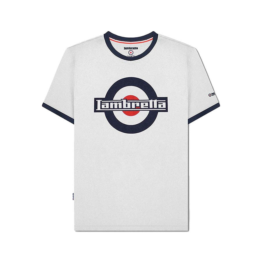 T shirt LAMBRETTA con logo target Bianca Rimini Lambretta Centre