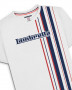 T-shirt Lambretta Racing Stripe Bianca/Blu scuro/Rossa
