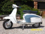 Sella RLC Pegasus Flatbase Blu, Versione ALTA, per Lambretta S1 + S2 + S3 + DL