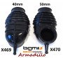 Manicotto carburatore maggiorato BGM 'Armadillo' - Diametro 50mm per Lambretta S1 + S2 + TV2 + S3 + TV3 + Special + SX + DL + Serveta