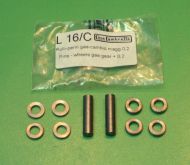 Set rulli e perni per comandi al manubrio gas / cambio maggiorati +0,2 mm Lambretta D + LD (mod. 1953)