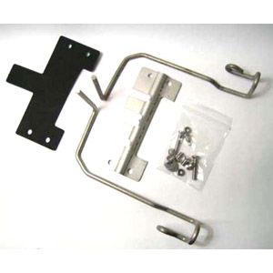 Side panel spring clip, bracket and fastener kit (set) Gp, late Series 3, clip on type, stainless steel, MB Lambretta S3 + SX + DL / GP + J