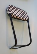 Black short backrest with chequered pad for Lambretta + Vespa