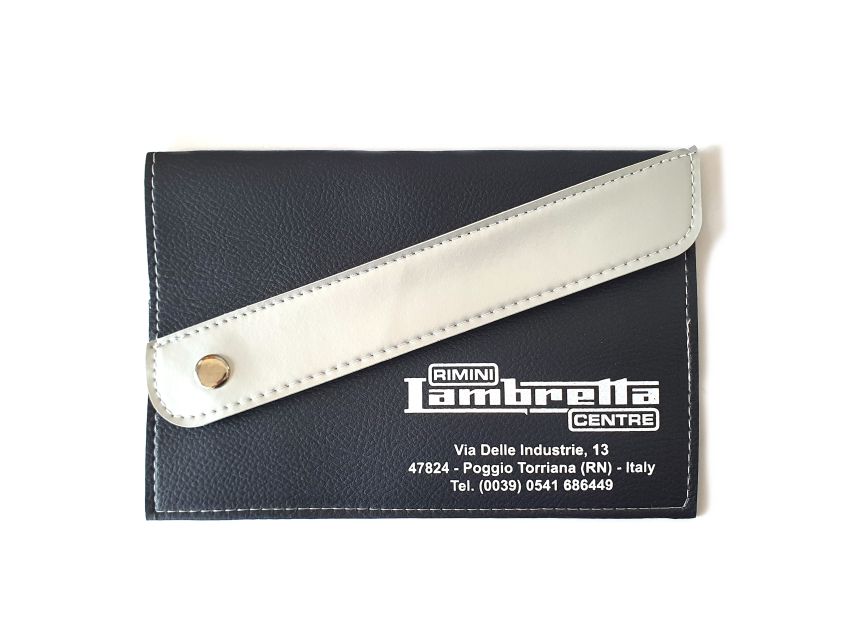 Portadocumenti 'Rimini Lambretta Centre' (nero / grigio chiaro)
