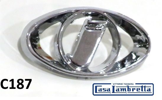Stemma anteriore ovale 'i' cromato per Lambretta DL + J50 Special + Lui